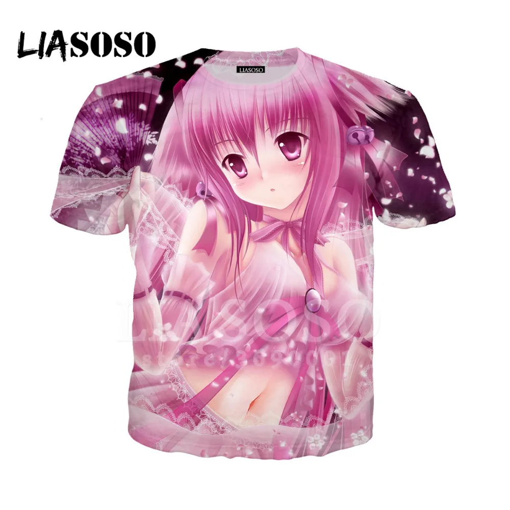 

LIASOSO T-shirt 3D Print Design Anime NEKOPARA Chocolat Vanilla Kawaii Cat Girl Cosplay Unisex Casual T Shirts short Sleeve A282