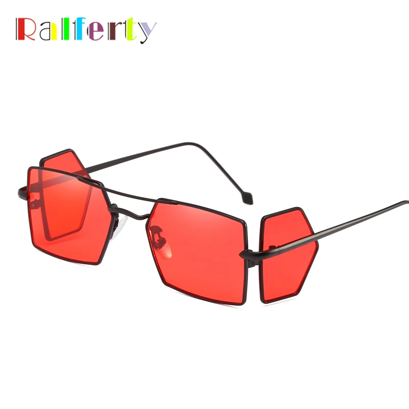

Ralferty 2018 Trendy Square Sunglasses Women Unique Metal Sunglass Vintage Eyewear Accessories Black Gothic Shades Oculos R66289