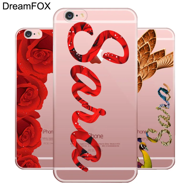 

DIY Name Custom Design Print Case Cover For iPhone XS XR Max 5 5s SE 6 6s 7 8 Plus X Flower Customized Soft TPU