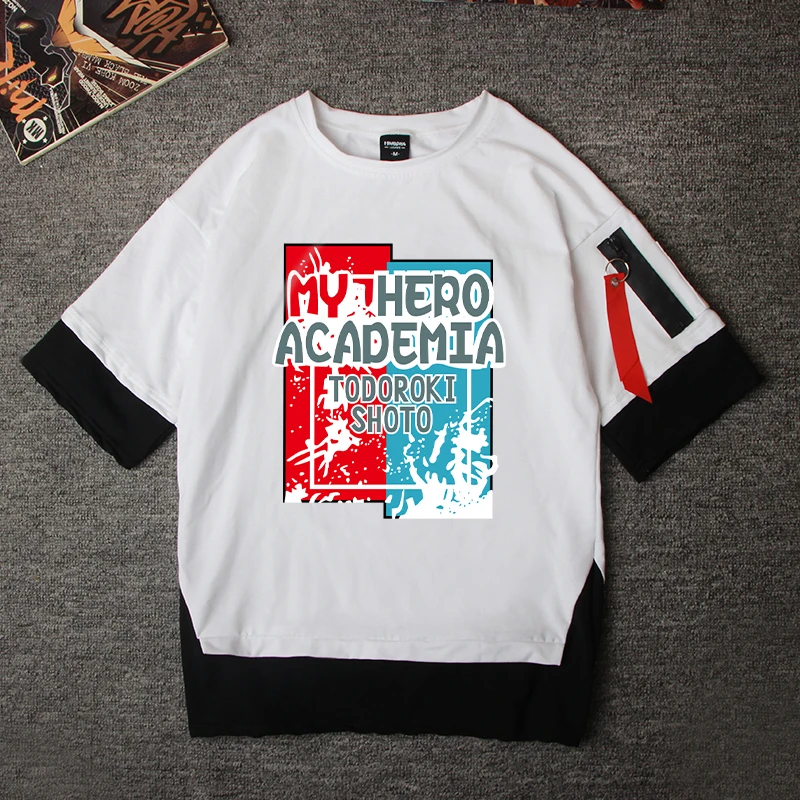 Футболка с надписью «Boku no Hero Academy» футболка унисекс с имитацией двух предметов с надписью «My Hero Academy» Летняя Повседневная футболка одежда для мальчиков футболки с рисунком