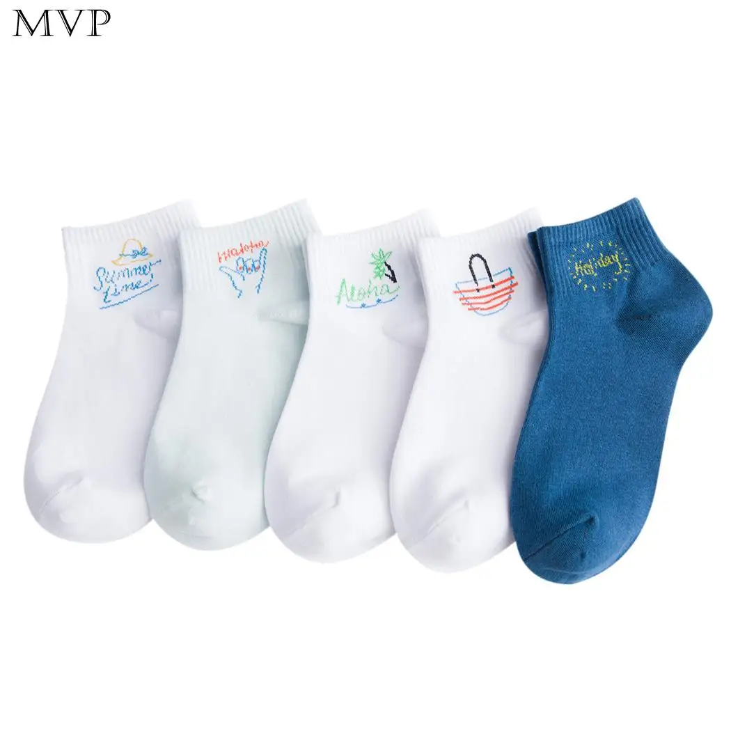 

Unisex Casual Non Slip Breathable Comfortable Cotton White Holiday, cartoon, eyes Socks Pack of
