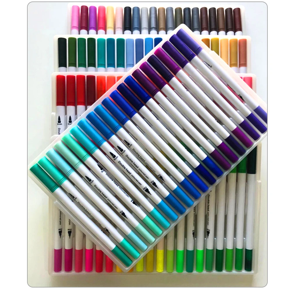 Brushpen Set Dual Brush Pen 24/60/100 Colors Crafts Drawing Artist Stationery Painting Professional Art Supplies Student