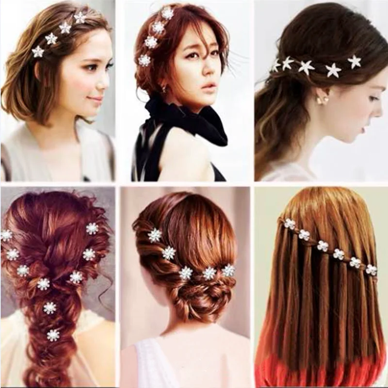 

6Pcs Fashion Women Scalloped Claw Wedding Hair Pins Bridal Hairpins Hair Clips Children Hair Accessories