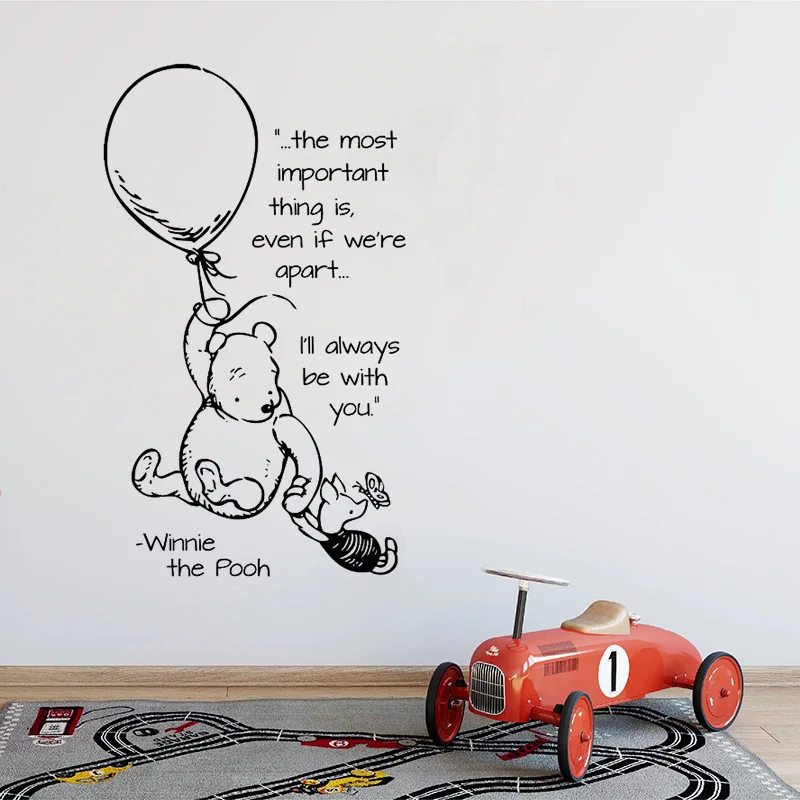 

Winnie The Pooh Hot Air Ballow Quote Vinyl Wall Sticker For Kid Room Mural Baby Bedroom Decals Nursery Cute Bear Home Decor W044