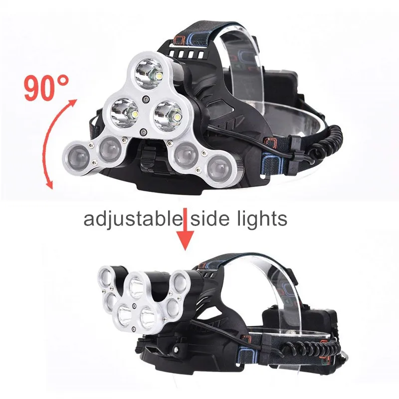 Налобный фонарь T6 7 светодиодный 4 режима зарядка по USB 18650|Налобные LED-фонари| |