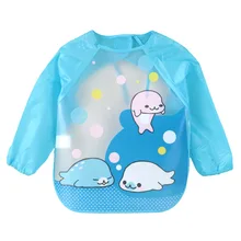 DreamShining/Разноцветные детские нагрудники передник с длинными рукавами, водонепроницаемые нагрудники для малышей, Слюнявчики для кормления, детская одежда с рисунком