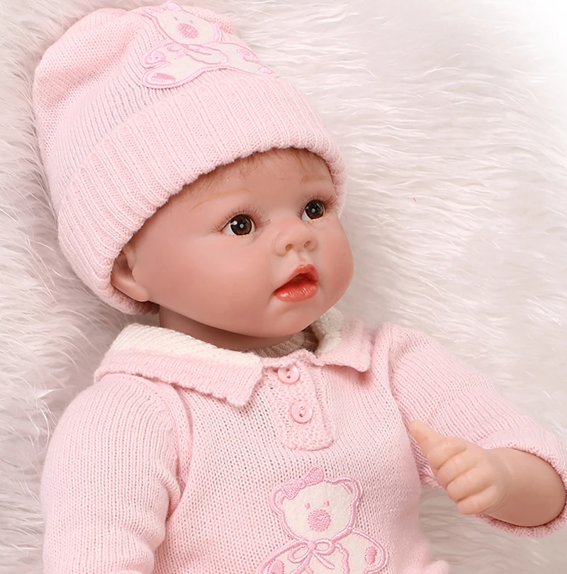 Reborn Baby Doll мягкий силиконовый 22 дюймов 55 см магнитного рот прекрасные Реалистичные милый мальчик девочка игрушка розовый цветок головной