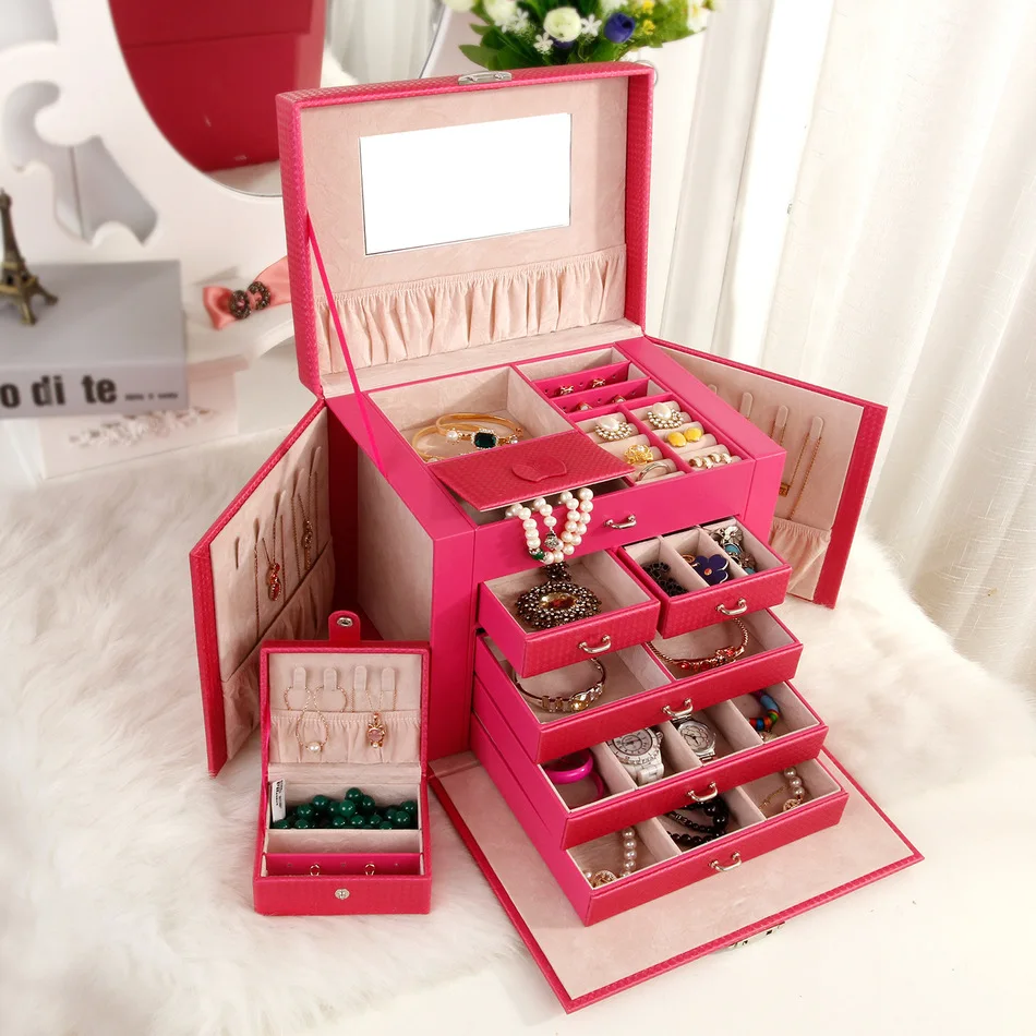 Jewelry Box Necklace Earring Jewellery Container Boxes Train Makeup