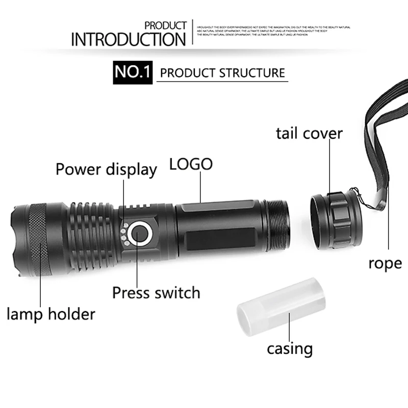 8000 Люмен xhp50 самый мощный фонарик usb масштабируемый светодиодный фонарь xhp50 18650 перезаряжаемый аккумулятор для охоты