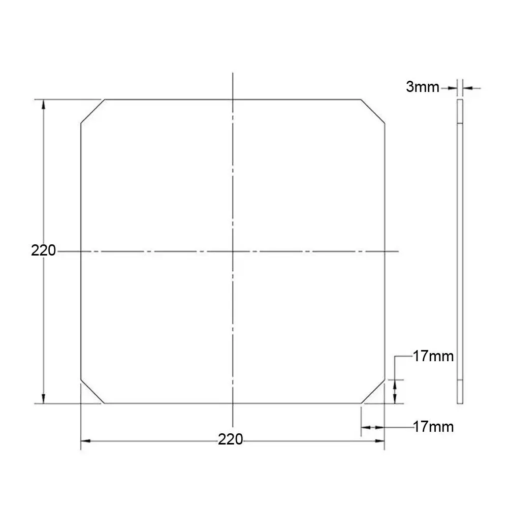 Фаска боросиликатное стекло 220x220x3 мм для Anet A8 MP производитель выберите 3d принтер