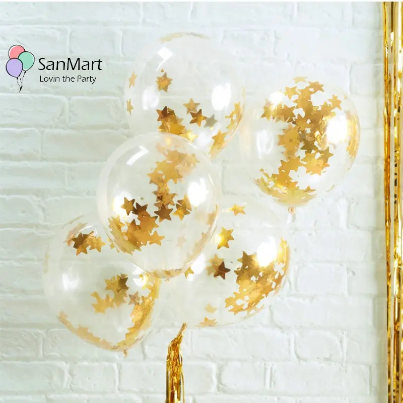 Золотая Звезда конфетти ясно шары Baby Shower мальчики девочки День рождения