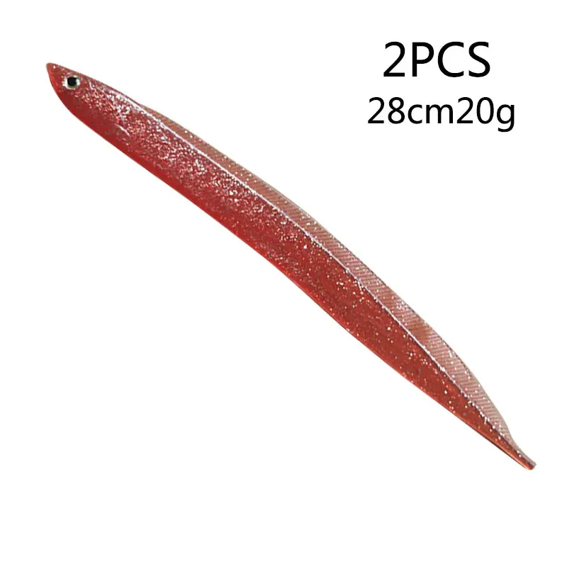 Balleo 2pcs/Fishing Lure 14cm/19cm/28cm Big Hairtail Soft Swim Eel Soft Bait Fishing Tackle - Цвет: 2PCS 20g