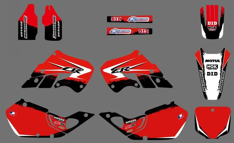 

0517 NEW STYLE  Red  TEAM DECALS GRAPHICS & BACKGROUNDS For  CR125 CR250 1997 1998 1999
