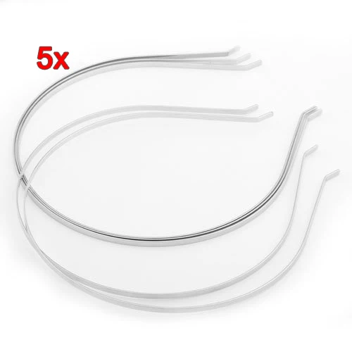

Newest 5 Silver Tone Alice Hair Band Headband Tiara Base 0.12" Newest