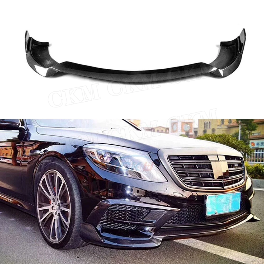 Для W222 углеродное волокно передняя губа Лопата для Mercedes Benz S класс S63 AMG 2014 2017