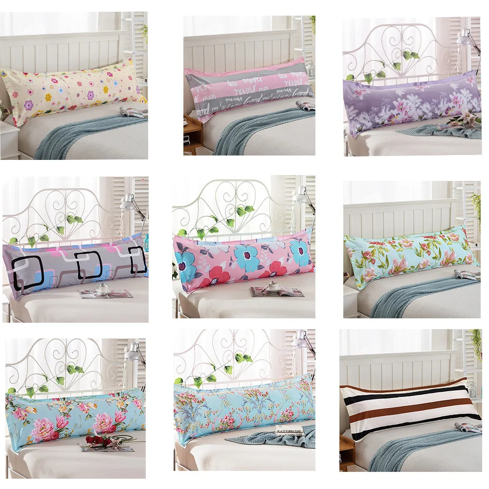 

100% Cotton Pillowcase 48x120cm Comfy Home Long Body Double Couple Cushion Pillow Case Cover Protector Bed Pillowslip #M
