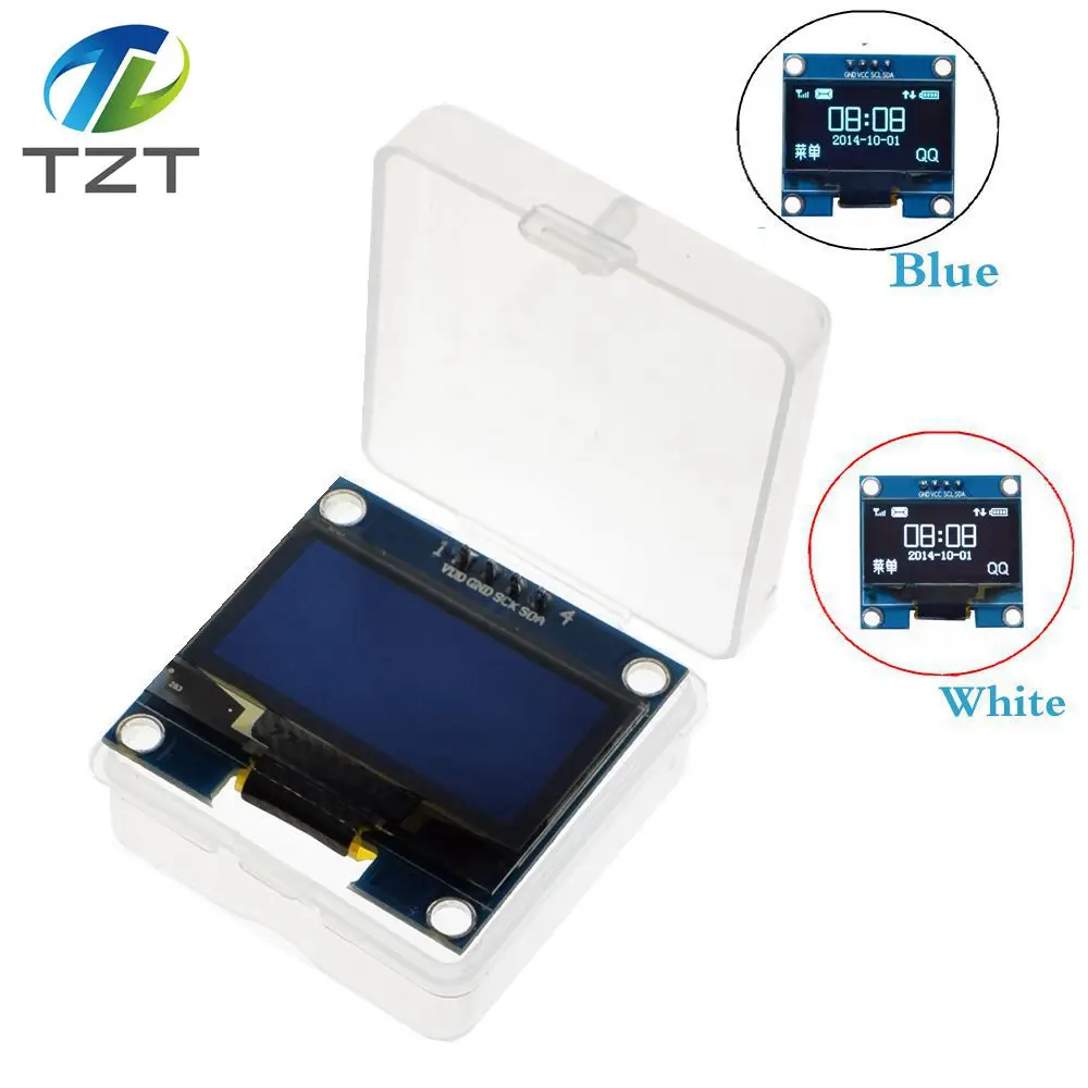 

TZT 4PIN 1.3" OLED module white/blue color 128X64 1.3 inch OLED LCD LED Display Module 1.3" IIC I2C Communicate for arduino