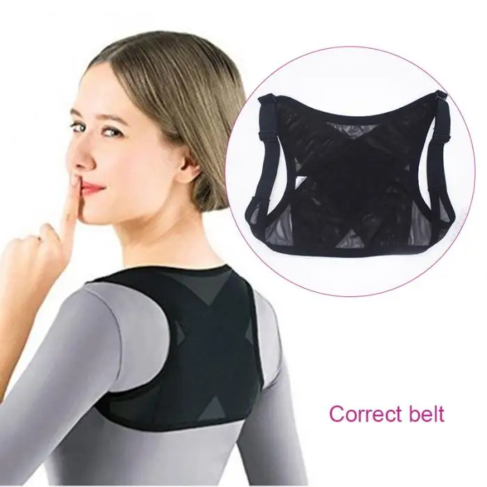 Корректор Осанки Спины для женщин поддержка плеч дышащий жилет Регулируемый Бандаж ремень RJ99