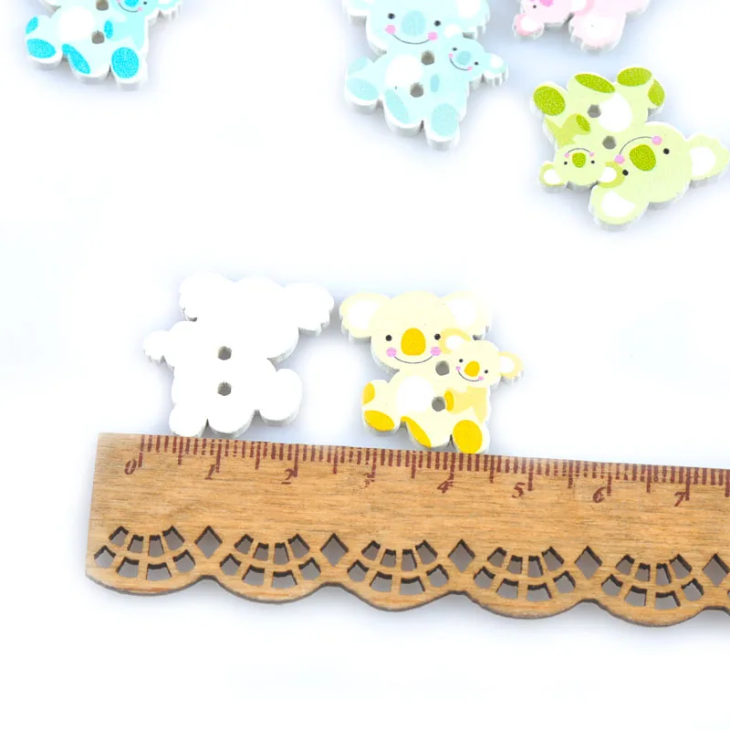 Mixed Colour Sailor Wood Buttons Button Sewing Sew On Kids Craft Card Clothes
