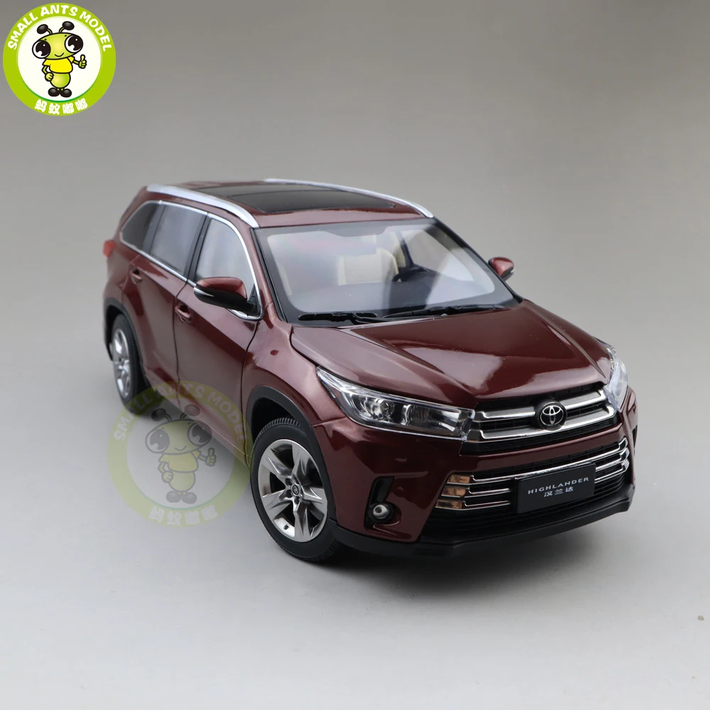 1/18 Highlander литая под давлением модель автомобиля SUV игрушки Детские подарки для мальчиков девочек красный