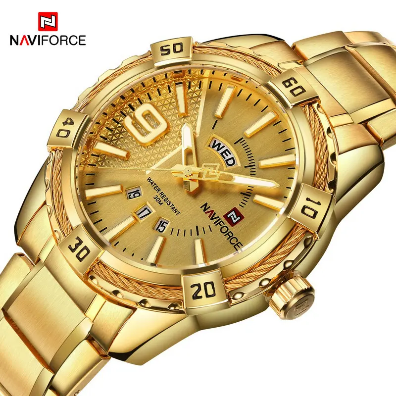 Meilleur 2017 Nouveauté NAVIFORCE Marque Hommes Montre De Luxe hommes Sport Montres 30 m Imperméable À L eau En Acier Inoxydable Quartz Analogique Montres