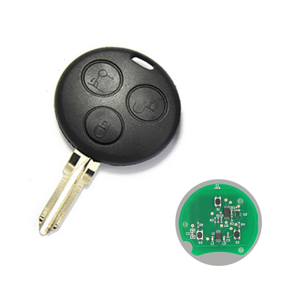 

Remote fob key 3 button FULL KEY uncut blade for MB Smart Fortwo forfour Remote key 434 MHZ Transmitter keyless entry