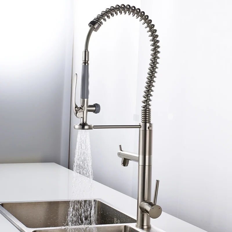  Pull out Kitchen faucet Sink mixer Faucet Deck Mount Pull Out Dual Sprayer Nozzle Hot Cold Mixer Wa - 32755958555