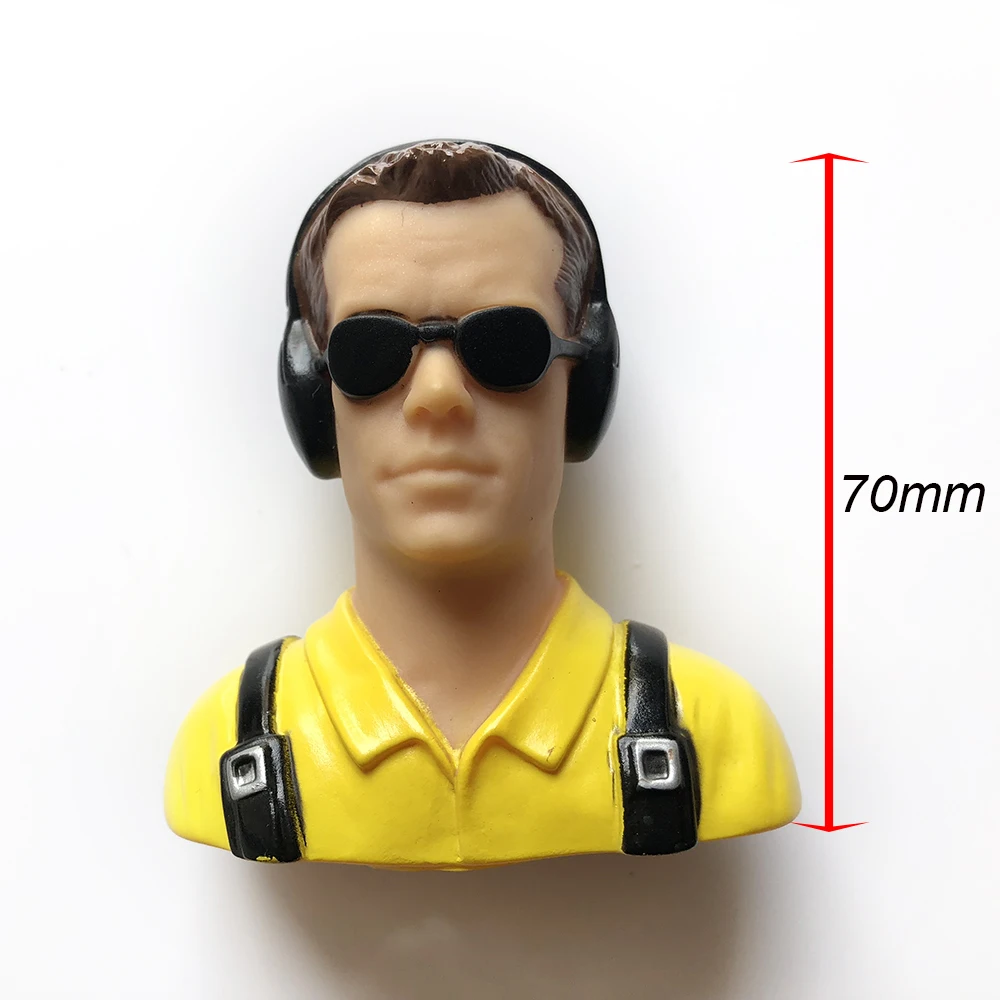 

1/6 Scale Pilot Statues Pilot Portrait Toy for RC Airplane Model Parts