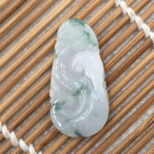 

hot sell new - Hand-Carved Ruyi Certified Grade A Natural Icy Jadeite Jade Necklace Pendant A Grade style Fine Noble 100% Natu