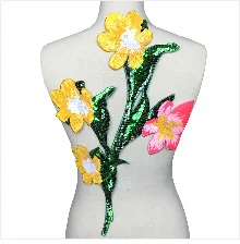 6 шт. 3D Гортензия вышитая бисером аппликация цветок вышивка патч пришить вышитые нашивки для одежды Parches Ropa AC1486
