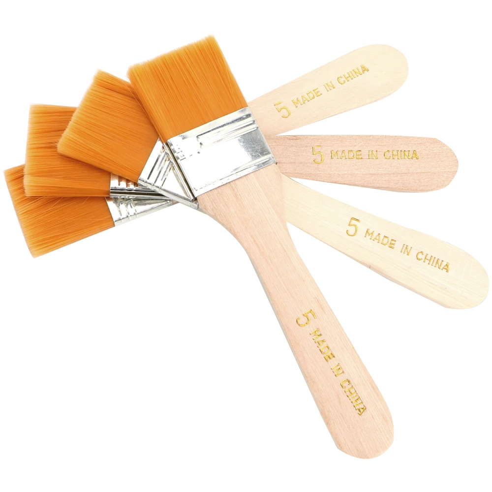 Painting Brushes 4Pcs/Set Wood Handles Hair Acrylic Nylon Oil Watercolor Paint Drawing Brush