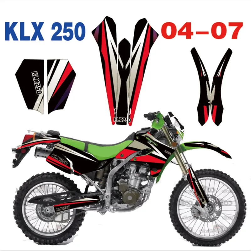 Мотоцикл Велосипед Графика фона наклейки для Kawasaki KLX250 KL250X KLX 250 2004 2003 2004 2005 2006 2007
