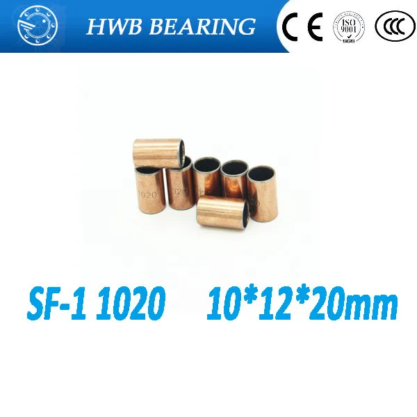 

10Pcs SF1 SF-1 10pcs1020 1020 10*12*20 Self Lubricating Composite Bearing Bushing Sleeve 10 x 12 x 20mm Free shipping