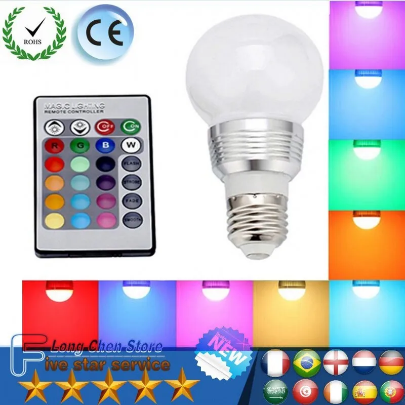 

Christmas E14 E27 Led RGB Bulbs lamps 6W 85-265V Colorful RGB Lamp Chandeliers Led Light LED Spotlight with Remote Controller