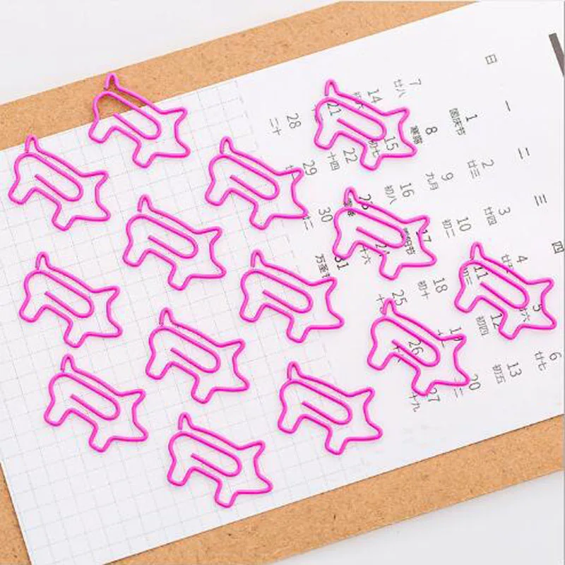 10 шт Симпатичные животное Розовая Свинья закрепить зажим для бумаги школы офисные металлические Материал Эсколар Papelaria подарок kawaii