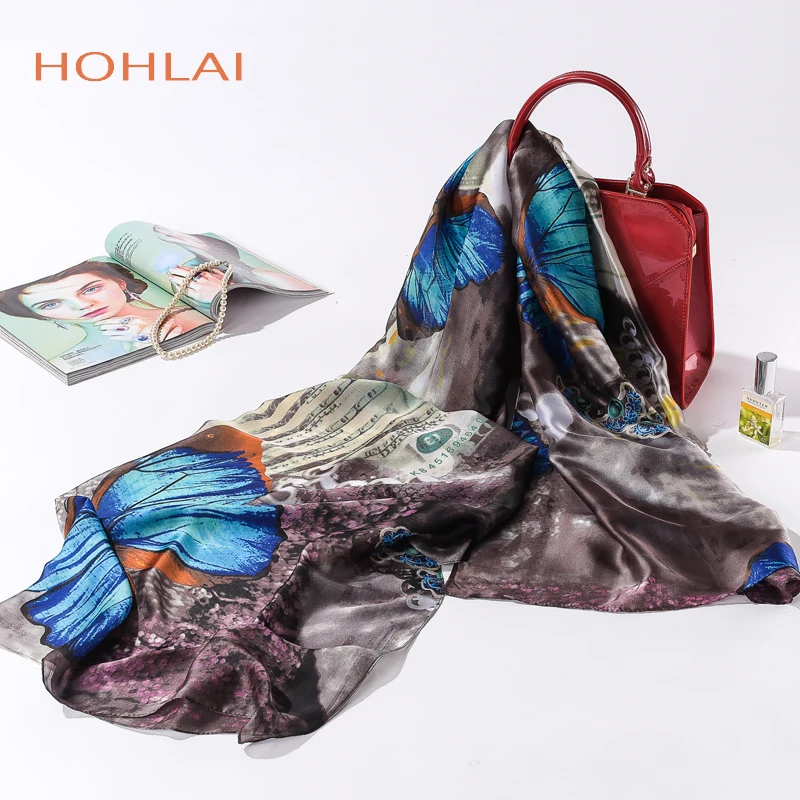 

2018New Fashion Gorgeous Silk Scarf Luxury Woman Brand Scarves for Women Shawl High Quality Print hijab wraps 180*90 CM