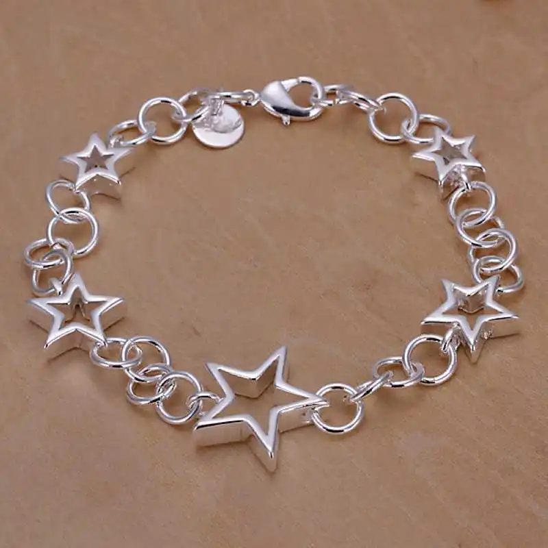 Silver Plated Bracelets For Women Twisted Thick Chain Wedding Jewelry