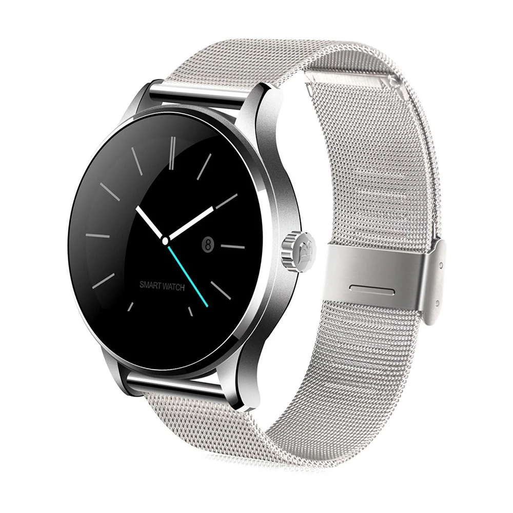 

Bluetooth Smart Watch with Heart Rate Monitor Stainless Steel Band Wristwatch for iOS and Android