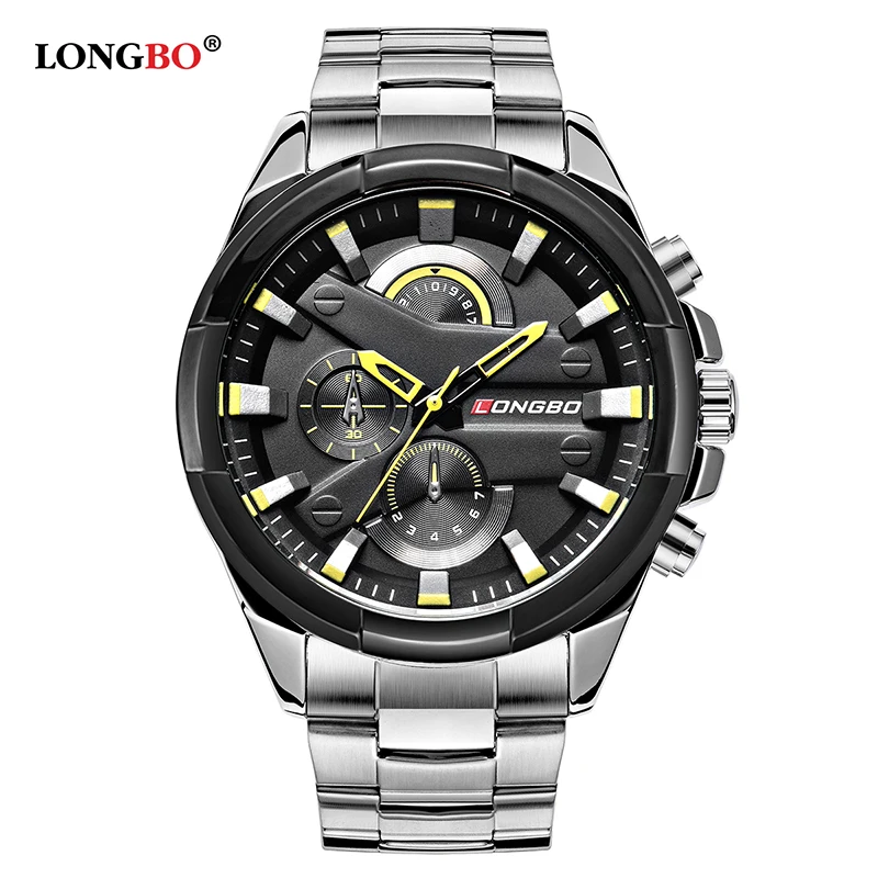 LONGBO 2020 Fashion Military Men Wristwatch Luxury Casual Stainless Steel Band Sports Watches Dynam
