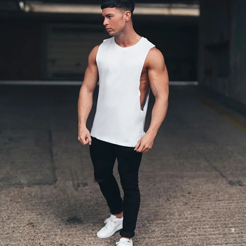 

Newly Men Sports Vest Back Print Quick Dry Breathable Elastic Tank Top for Fitness FMS19