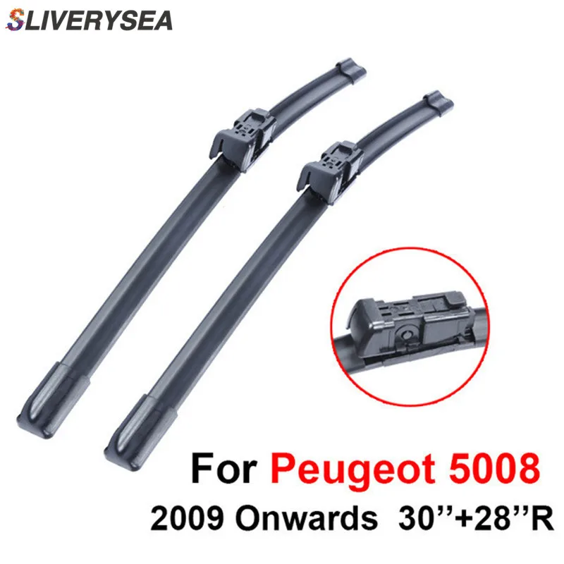 

SLIVERYSEA Wiper Blades For Peugeot 5008 2009 Onwards 30''+28''R High Quality Iso9001 Natural Rubber Clean Front Windshield