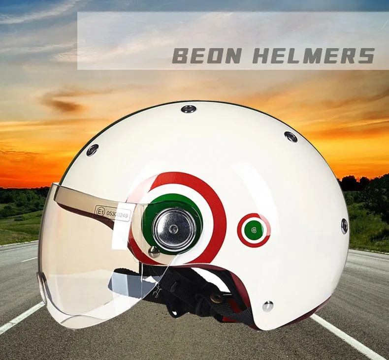 Beon винтажный мотоциклетный шлем ретро мото велосипед мотоцикл скутер лето половина шлемы мотоциклетный шлем