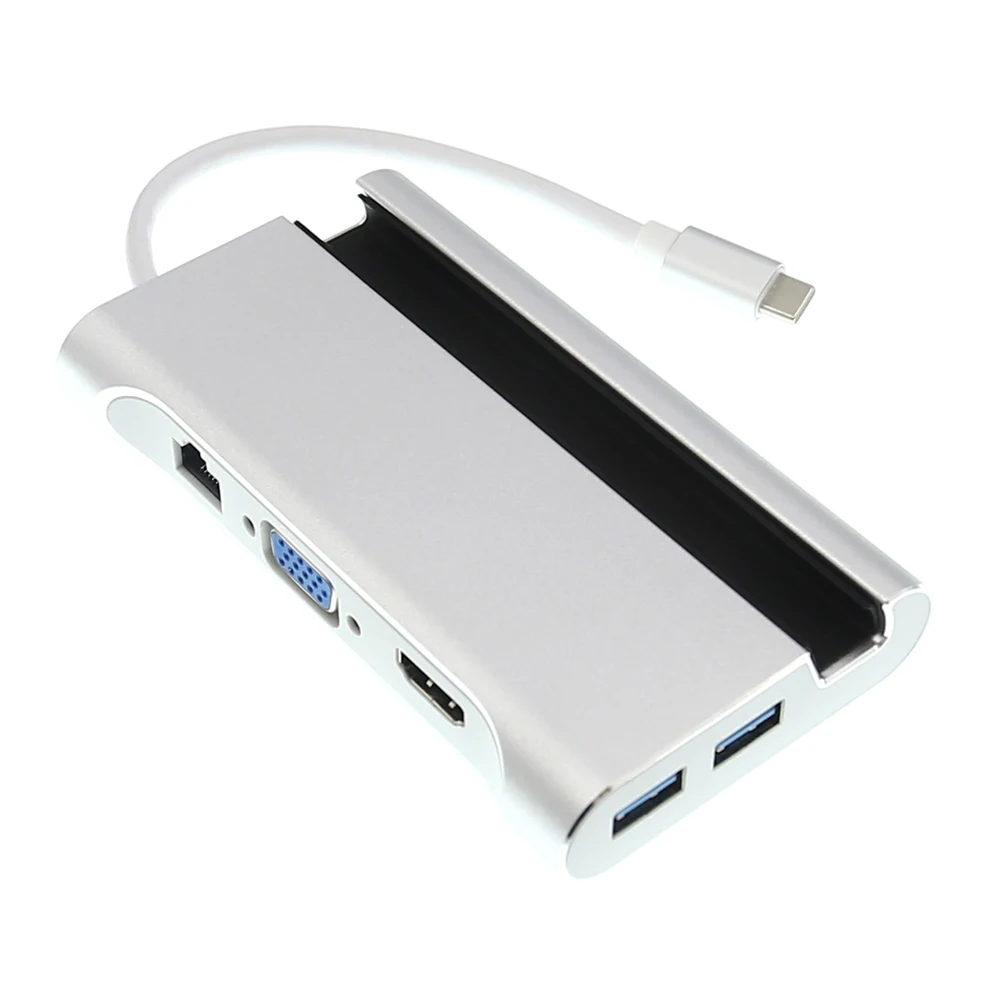 7 в 1 USB C 3 Тип к 4K HDMI VGA Rj45 Gigabit Ethernet 0 порт PD зарядный адаптер док станция Держатель