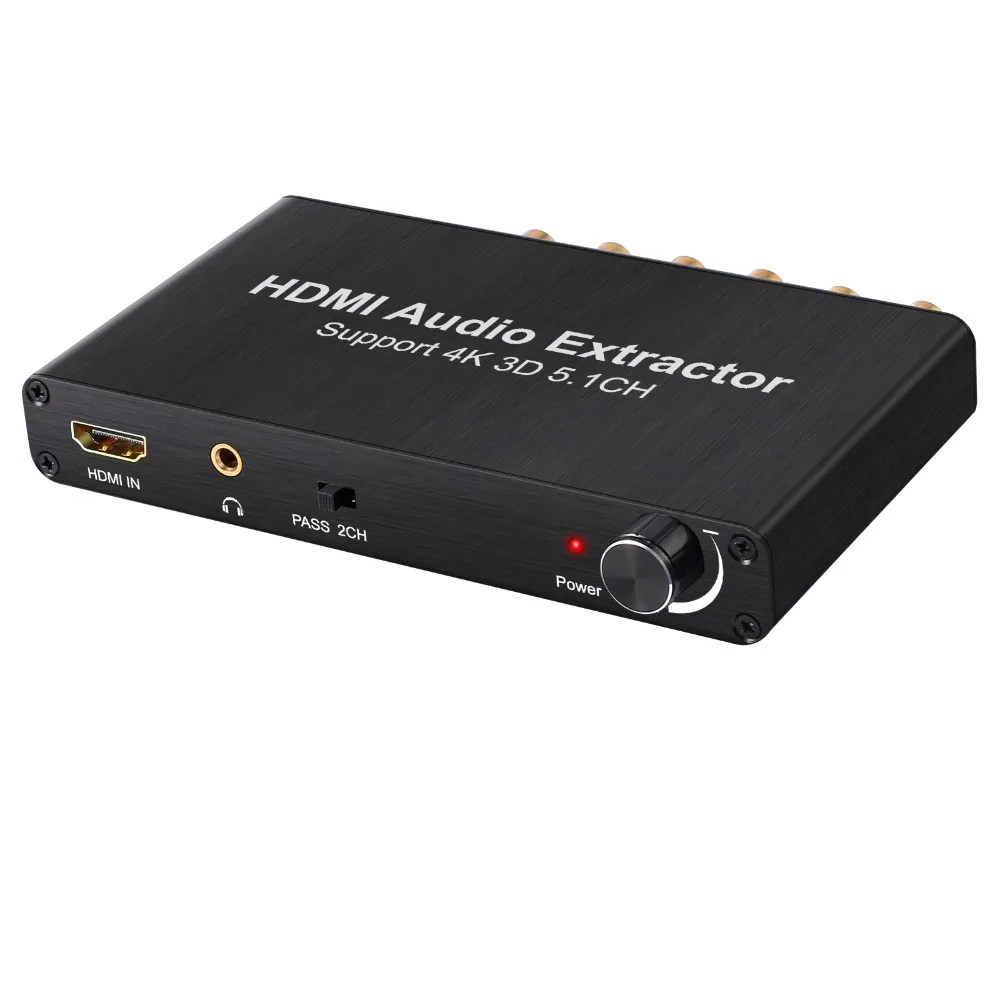 4K 3D с регулятором громкости аудио экстрактор HDMI в HDMI с оптическим Toslink аналоговый 5.1CH 2.0CH аудио сплиттер для Blu-Ray
