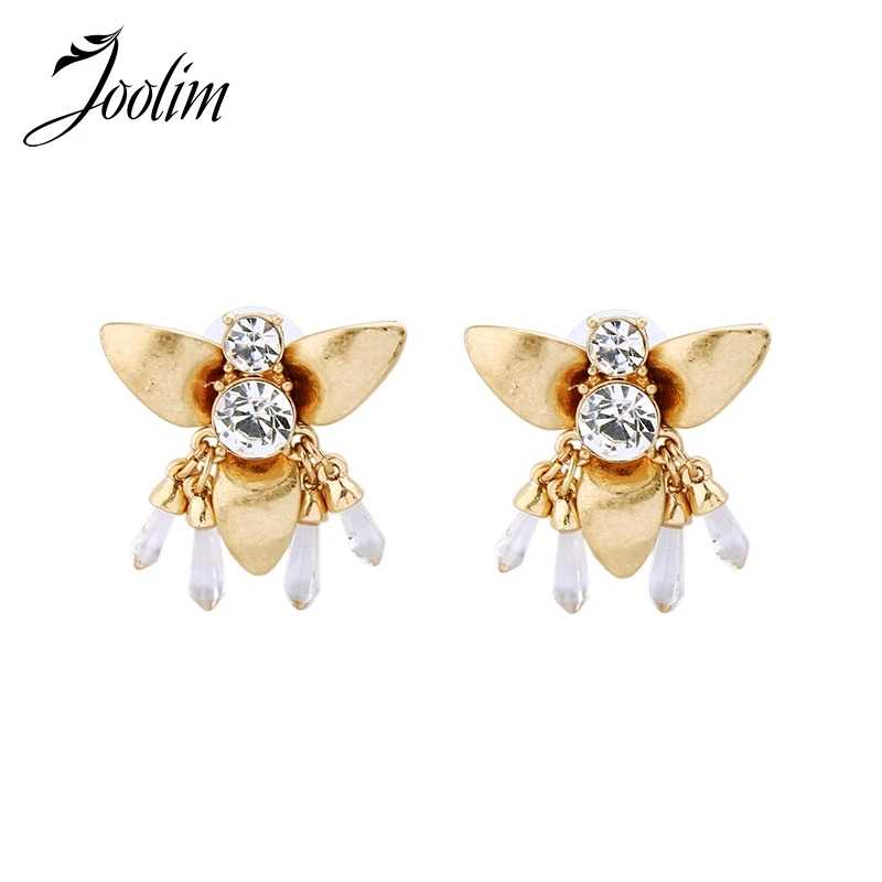 

JOOLIM Honey Bee Earring Antique Gold Insect Earring High Quality Jewelry Wholesale USA dropshipping Supplier