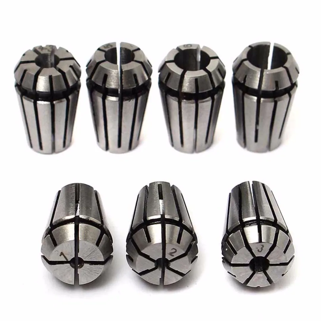 DWZ 7pcs ER11 Spring Collet 1-7mm + ER11A 5mm Extension Rod Motor Shaft Holder