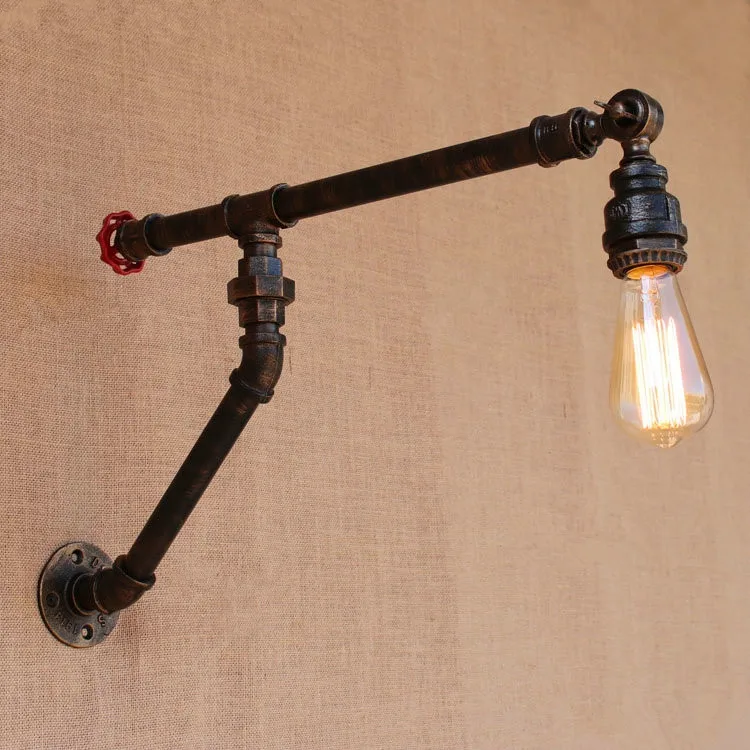 

Iron Water Pipe Edison Wall Lamp Industrial Vintage Wall Sconce Bedside Light Fixtures For Home Lighting Bar Cafe Living Room