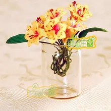 Мини кукольный домик мини-мебель модель прозрачных частей Стеклянной Вазы небольшой прямой трубки супер текстура