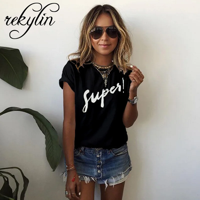 2019 جديد تيشيرت صيفي النساء Supes عالية القطن أزياء إلكتروني طباعة عارضة تريكو قصيرة الأكمام الشرير تيز قميص 2 الألوان