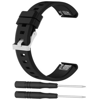 

Bemorcabo 26mm 22mm Sports Silicone Wrist Band Watch Strap for Garmin Fenix 5X/3/3 HR/5/Sapphire/Quatix 3 GPS Training WatchBand